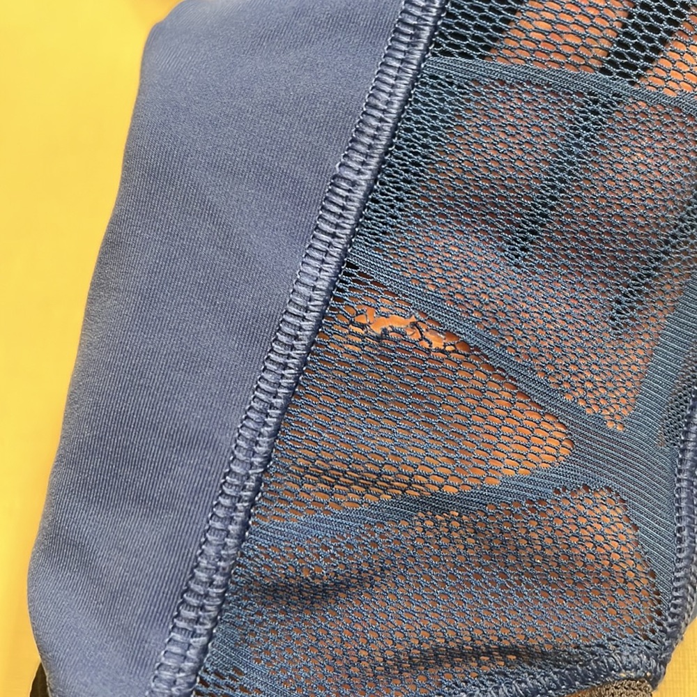 43. Lululemon Royal Blue Crop Leggings w/ Lace - Picture 6 of 6